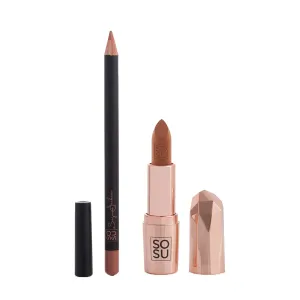SOSU Cosmetics Set labbra con rossetto e matita contorno Let Them Talk Stripped (Lip Kit)