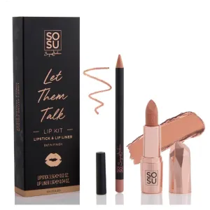 SOSU Cosmetics Set labbra con rossetto e matita contorno Let Them Talk Unveiled (Lip Kit)