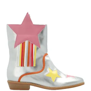 Stella McCartney Girls Cowboy Boots Silver - EU 29 SILVER