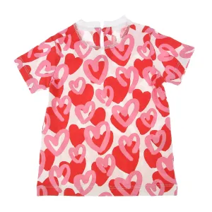 Stella McCartney Girls Love Heart Print T-shirt White - 4Y WHITE