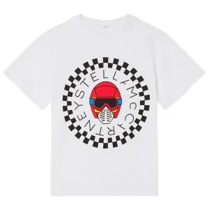 Stella McCartney Boys Motocross Logo T-Shirt in White - 6Y WHITE