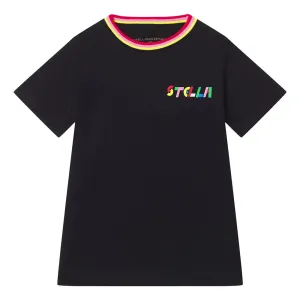 Stella McCartney Girls Stripe Collar T-shirt Black - 6Y