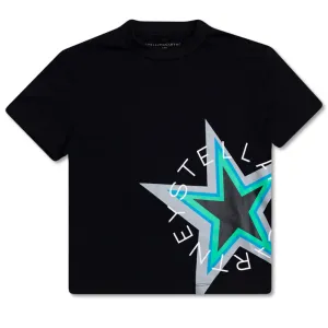 Stella McCartney Unisex Star Print T-shirt Black - 10Y BLACK