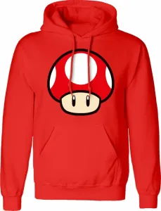 Super Mario Felpa con cappuccio Power Up Mushroom M Red