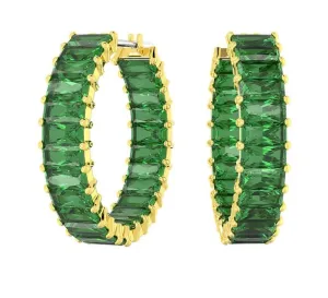 Swarovski Orecchini a cerchio placcati in oro con zirconi verdi Matrix 5658651