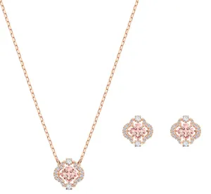 Swarovski Set di gioielli placcati in oro rosa con cristalli SPARKLING 5516488