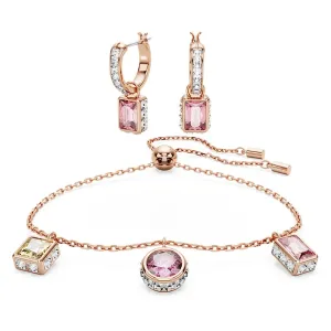 Swarovski Set di gioielli placcati in oro rosa con cristalli Stilla 5662923 (orecchini, bracciale)