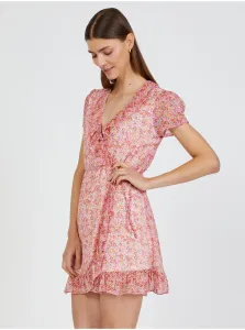 Light Pink Floral Wrap Dress TALLY WEiJL - Women #827369