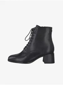 Black Leather Ankle Heel Shoe Tamaris - Women