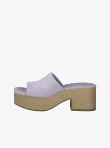 Light purple suede slippers with heels Tamaris - Women #769599