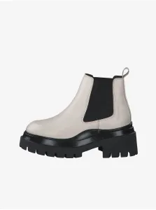 Tamaris Black and Cream leather ankle boots - Women