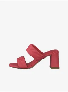 Dark pink heeled slippers Tamaris - Ladies #1101277