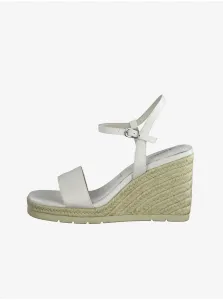 Tamaris White Leather Gusset Sandals - Women #1280863