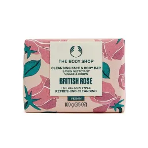 The Body Shop Sapone solido viso e corpo British Rose (Cleansing Face & Body Bar) 100 g