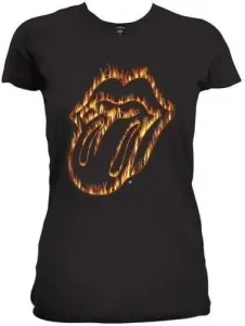 The Rolling Stones Maglietta Flaming Tongue Black XL