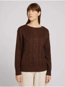 Brown Women's Sweater with Braids Tom Tailor - Women #146428