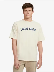 Cream Men's T-Shirt Tom Tailor Denim - Men's #922079