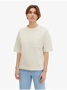 Cream Women's Basic T-Shirt Tom Tailor - Women