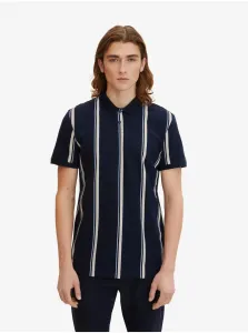 Dark Blue Men's Striped Polo T-Shirt Tom Tailor Denim - Men's #1667109