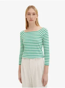 Light Green Women's Striped Long Sleeve T-Shirt Tom Tailor - Women