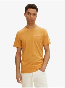 Orange Men's Annealed T-Shirt with Tom Tailor Pocket - Men's