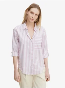White-Light Purple Ladies Striped Shirt Tom Tailor - Women #148873