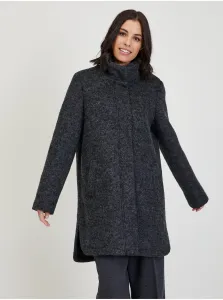 Dark gray women's brindle coat with mixed wool Tom Tailor Denim - Ladies