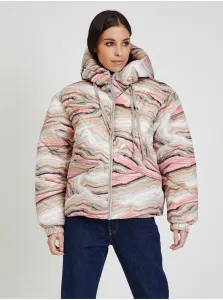Pink-Beige Women Patterned Winter Quilted Jacket Tom Tailor - Women #911202