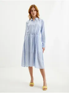 Light Blue Ladies Striped Shirt Dress Tom Tailor - Women #512424