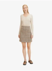 Brown-Grey Plaid Skirt Tom Tailor - Women #1659464