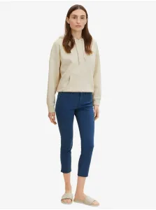 Dark Blue Women's Shortened Slim Fit Jeans Tom Tailor Alexa - Women