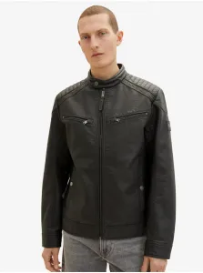 Black Men's Leatherette Jacket Tom Tailor - Men #2067051