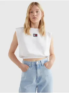 White Womens Cropped T-Shirt Tommy Jeans - Women #119346