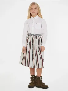 Creamy Girly Striped Midi Skirt Tommy Hilfiger - Girls #2781170