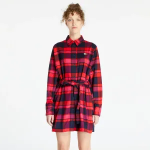 Tommy Jeans Check Mid Thigh Shirt Dress Red #2384481