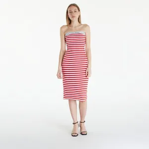 Tommy Jeans Logo Tape Stripe Knee Lenght Tube Dress Red #3094362