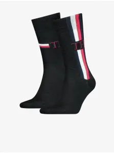 Tommy Hilfiger Set of two pairs of men's patterned socks in black Tommy Hi - Men