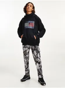 Black Mens Patterned Hoodie and Neck Warmer Tommy Jeans - Men #190263