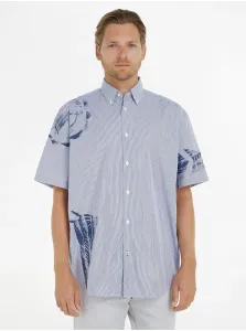 Blue Mens Patterned Shirt Tommy Hilfiger - Men #2067203