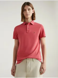 Dark pink Mens Polo T-Shirt Tommy Hilfiger 1985 Slim Polo - Men #1961292