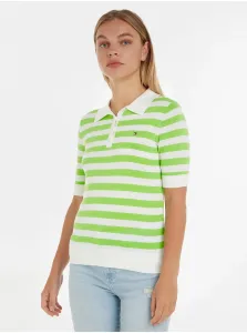 Green-white Ladies Striped Polo T-Shirt Tommy Hilfiger - Women #2016857