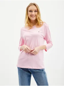 Pink Women's T-Shirt with three-quarter sleeves Tommy Hilfiger - Women #1560419