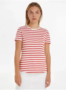 White and Red Women's Striped T-Shirt Tommy Hilfiger - Women
