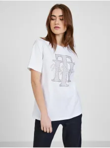 White Women's T-Shirt with Tommy Hilfiger Print - Women #84890
