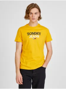 Yellow Men's T-Shirt with Tommy Jeans Print - Men's