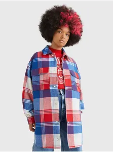 Red and Blue Women's Plaid Outerwear Tommy Jeans - Women #1456190