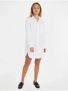 White Ladies Shirt Dress Tommy Hilfiger - Ladies #2781869