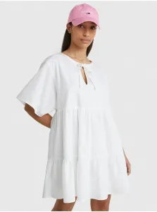 White Women's Loose Dress Tommy Jeans - Women #119389