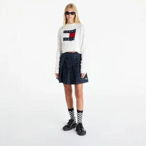 White Women Patterned Oversize Sweater with Balloon Sleeves Tommy Jeans - Women