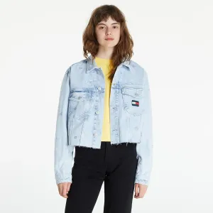 Tommy Jeans Oversized Crop Tracker Jacket Denim Color #228876